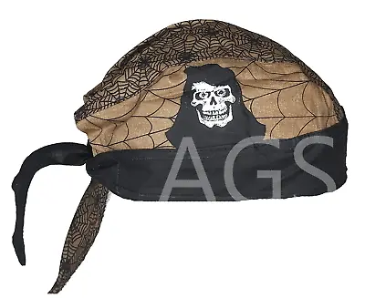$6.99 • Buy GRIM REAPER Do Rag Cotton Skull Cap Head Wrap Liner Spider Web Biker Du Bandana