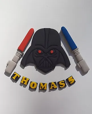 Edible Star Wars Inspired Darth Vader Cake Topper Birthday Decorations Fondant • £8.95
