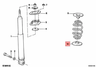 Genuine BMW M3 X3 Z3 M Z4 E30 E36 E46 E83 E85 E86 Spring Pad 5MM 33531136385 • $11.05