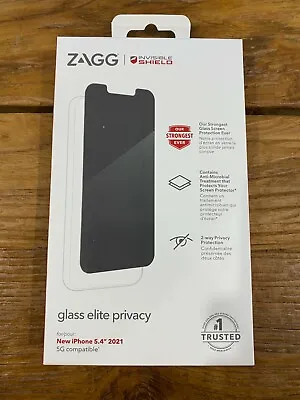 Zagg Glass Elite Privacy Invisible Shield Apple IPhone 13 Mini (5.4 ) 2021 • £30.87