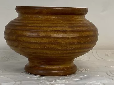 Vintage McCoy Pottery Ribbed Brown Planter Jardiniere Floraline #424 Flower Pot • $20