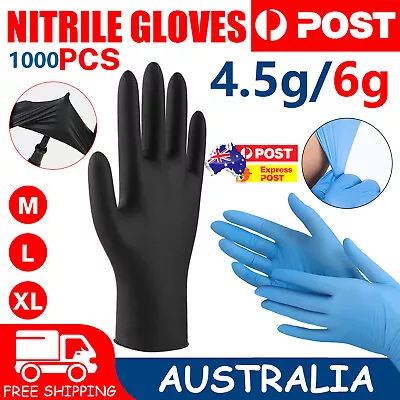 1000pcs 6g Black Disposable Nitrile Gloves Mechanic Blend Powder Free Industrial • $16.59