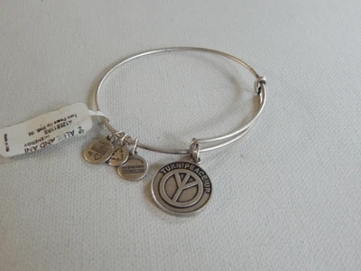 $24.76 • Buy Alex And Ani Silver Turn Peace Up Bracelet NWT