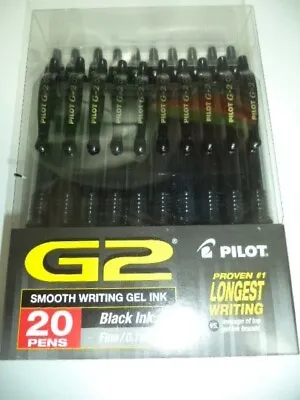 20 Pilot G2 Premium Gel Ink Pens Fine Point  BLACK INK FINE POINT 0.7MM BULK • $22.99