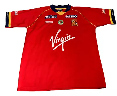 London Broncos Red Virgin 1998 Shirt Men's Size X Large Vintage Jersey (6 • £68.58