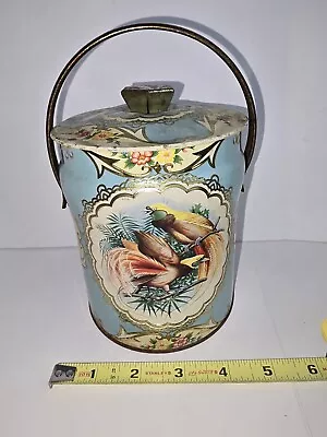 Murray Allen Imported Tin Made England Tropical Birds Swing Handle • $16.95