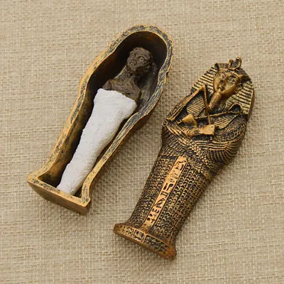 Egyptian Mummies Figure Mummy In A Sarcophagus Tutankhamun Resin Statue • £3.18