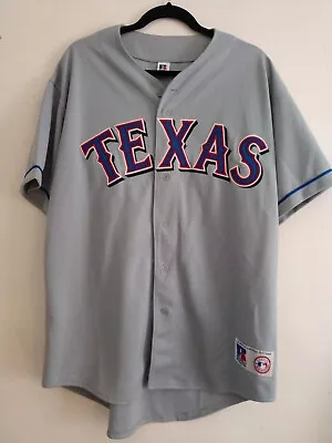 Vintage Texas Rangers Russell Athletic Jersey 90s Button Shirt Baseball Large • $19.91