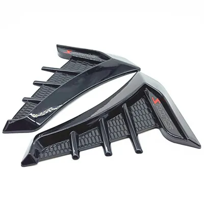 Black Sports Side Wing Fender Grille Intake Decorative Sticker Fit For Car Truck • $55.98