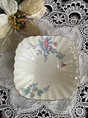 MIKASA English Garden Scalloped Ivory Bone China 5  Square Nut/Candy/Ring Dish • $10