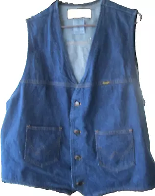 Vintage Size XXL Men’s Wrangler Denim Vest W/Metal Buttons • $18