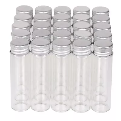 100 Pack 20ml Glass Jars Small Bottles Tiny Vials With Aluminum Screw Cap Lids • $29.99