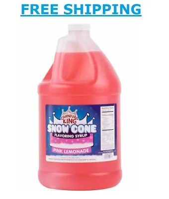 4 Case 1 Gallon Pink Lemonade Snow Cone Concession Stand Drink Beverage Syrup • $74.70