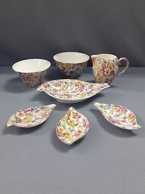 £34.99 • Buy James Kent CHINZ Du Barry Job Lot. MILK JUG, SUGAR BOWL, DISH SET 7 PIECE 