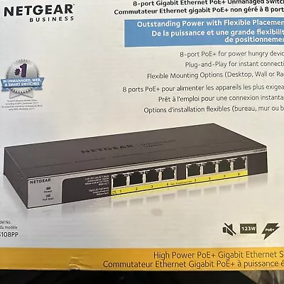 NETGEAR GS108PP-100NAS 8-port Switch • $9.99