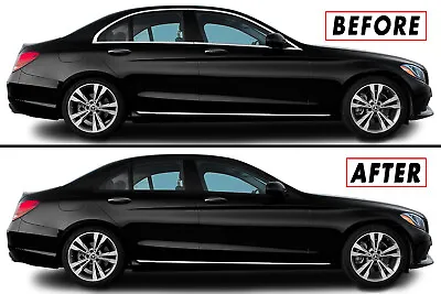 Chrome Delete Blackout Overlay For 2015-21 Mercedes C Class Sedan Window Trim • $49.95