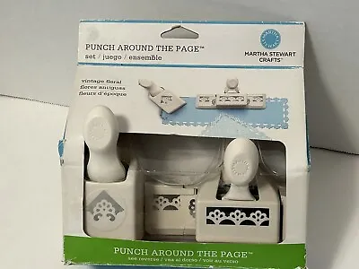 MARTHA STEWART Crafts  Punch Around The Page VINTAGE FLORAL 2-Pc Set Punches B35 • $11.99