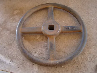 Antique  10” Cast Iron Hand Crank Wheel ~4 Spokes~Steampunk Canada Industrial • $22