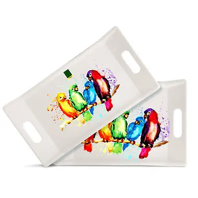 Coffee Tea Serving Tray 100% Melamine Dishwasher Safe Tropical Parrot Small Tray • £5.49