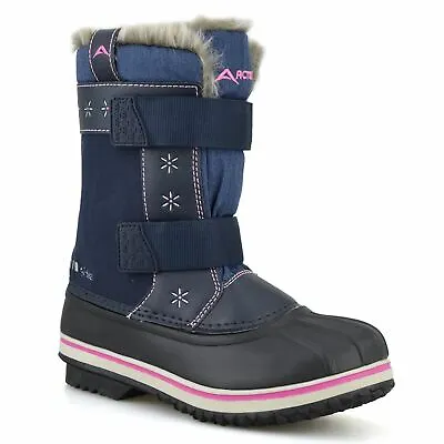 Girls Kids Waterproof Warm Fur Winter Walking Snow Wellington Mucker Boots Size • £16.98