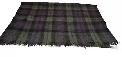 Vintage Montrose Mohair Scotland Blue Green Tartan Plaid Throw Blanket 50 X 70 • $59.99