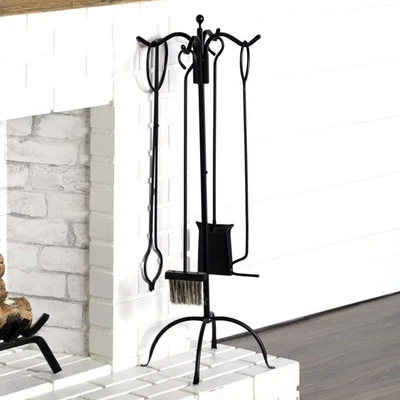 $44.95 • Buy 5 PCS Fireplace Tools Set Iron Fire Place Tool Set Stand Hearth Accessories NEW