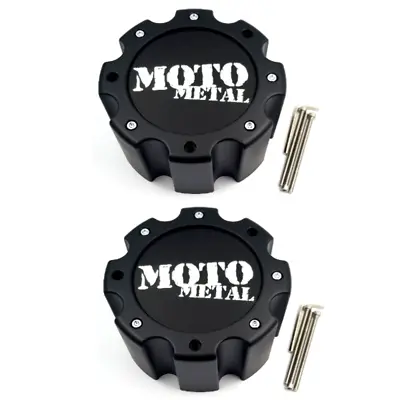Set 2 Moto Metal Matte Black Rear Dually 8x6.5 8x170 Center Cap For MO963 Wheels • $64