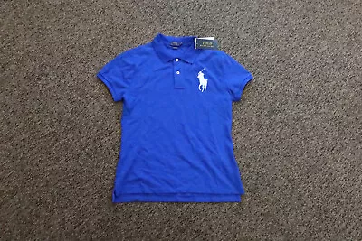 New Polo Ralph Lauren Women's SKINNY FIT Big Pony Polo Shirt - BLUE - Medium • $19.95