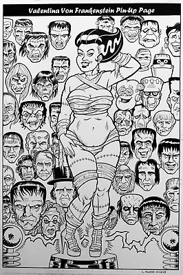 Castle Of Frankenstein Pin-up With Valentina Boris Karloff Original 11x17 • $149.99