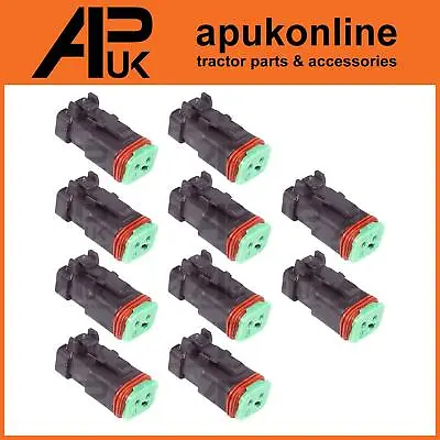 10 X Work Lamp Light Plug Wiring Harness Socket Connector 2 Pin For JCB • £22.49