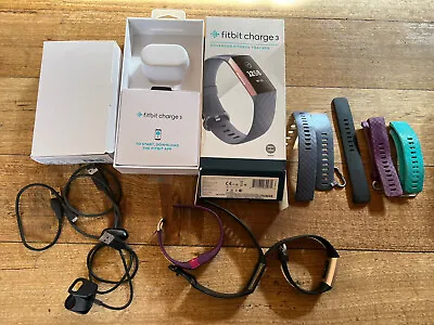 $40 • Buy Fitbit Charge 3 + 2 Other Fitbits PARTS ONLY Fitness Tracker Chargers Bands