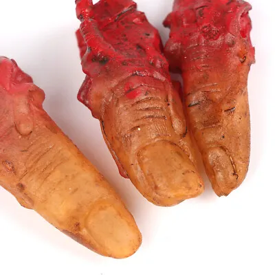5PCS Halloween Scary Hanging Severed Body Parts Prop Bloody Fake Zombie Fingers • £3.48
