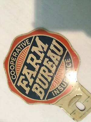 Vintage Farm Bureau Insurance License Plate Topper Allentown PA Advertising • $20