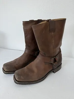 Mens FRYE Heath Harness 87361 Whiskey Brown Leather Boots Size 10.5 MSRP 358 • $129.99