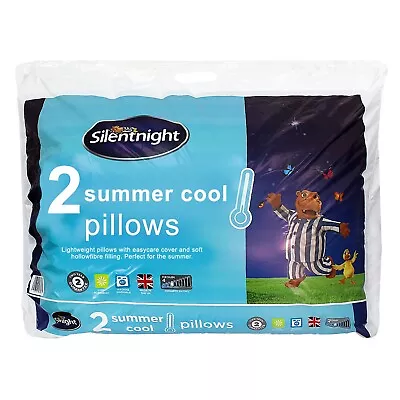 Silentnight Pack Of 2 Summer Cool Pillows Soft Medium Support Hypo Allergenic • £14.99