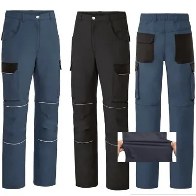 Mens Combat Cargo Work Trousers Stretch Water Repellent Hiking Cargo Track Pants • £21.99