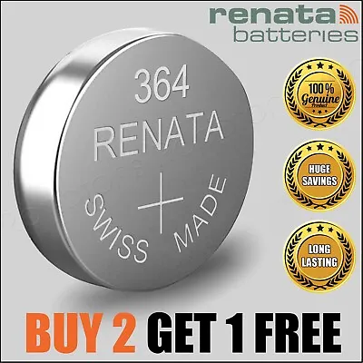 364 ⌚ Watch Battery ⌚ RENATA Batteries SR621SW SR60 AG1 LR620 Cell Silver Oxide • £1.80