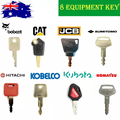 8 Excavator Key BOBCAT CAT JCB HITACHI KOBELCO KUBOTA KOMATSU SUMITOMO Machines • $17.92