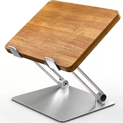 Aluminium Laptop Stand Premium Wood Ergonomic Adjustable Notebook Stand Portab • $89.99