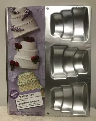 3 TIER Mini WEDDING CAKE Shower ANNIVERSARY Favor Bake Sale PAN Wilton • $19.95