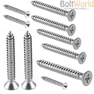 £2.71 • Buy A4 Marine Grade Stainless Steel Countersunk Self Tapping Wood Screws Chipboard