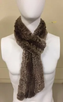 Rabbit Fur Scarf - Brown/tan • $23