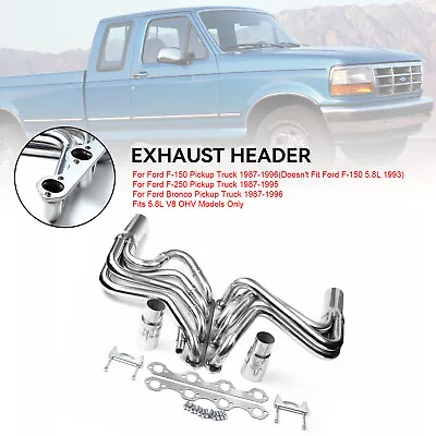 NEW 1× Exhaust Header Kit For Ford F150/F250 & Bronco 5.8 V8 87-96 Pickup Truck • $249.66
