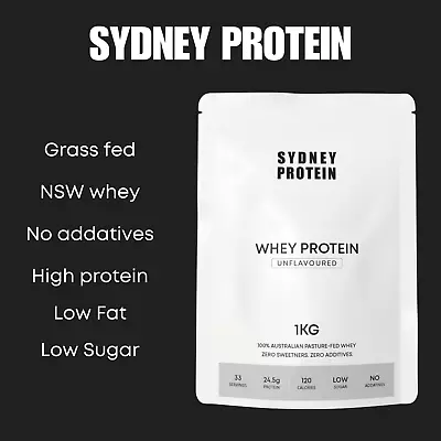 Sydney Protein - Unflavoured 1kg Concentrate Whey Protein Powder Wpc Wpi • $45