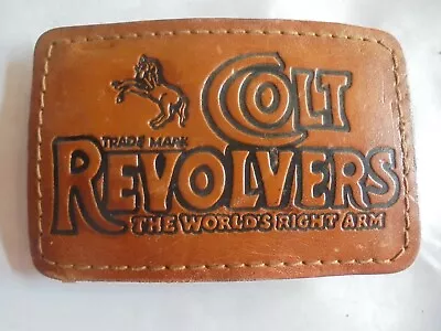 Vintage Colt Revolvers Leather Advertising Belt Buckle • $14.99