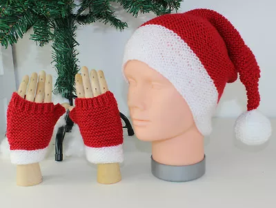 £3.95 • Buy Knitting Instructions- Childrens Santa Hat & Fingerless Gloves Knitting Pattern