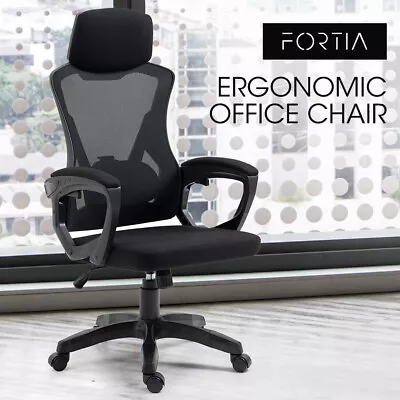 $129 • Buy FORTIA Ergonomic Office Chair Desk Home Mesh Computer Black Executive Reclining 