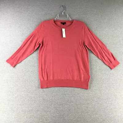 J Crew Sweater Womens Medium Merino Wool Crew Neck Pullover Pink * • $18.79