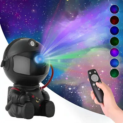 Astronaut Starry Star Galaxy Projector Night Light Space Projection Lamp Black • £12.99