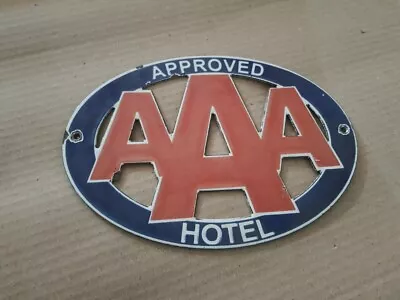 Porcelain AAA Hotel Enamel Sign Size 6  X 8.5  Inches • $29.39